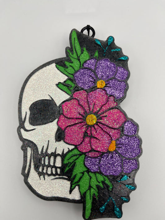 Skull with flowers